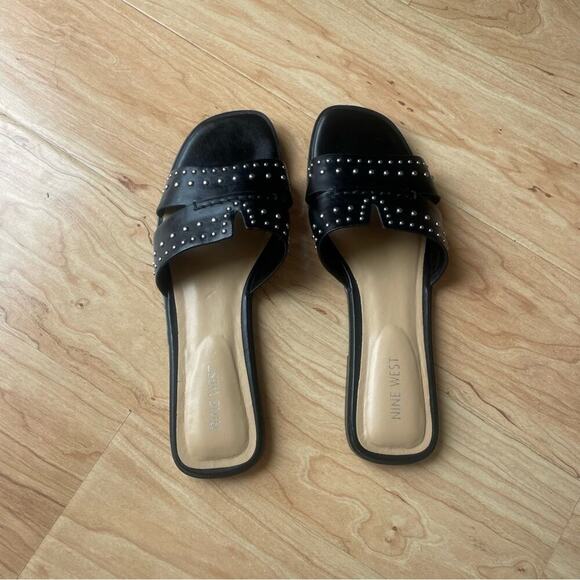 |Nine West| Black Studded Slide Sandals Like New! - Picture 4 of 7